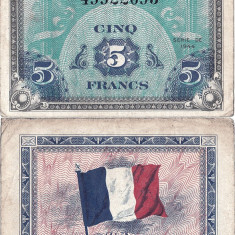 1944, 5 francs (P-115a) - Franța