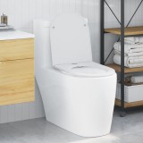 Capac WC cu eliberare rapidă, &icirc;nchidere lentă, alb, duroplast