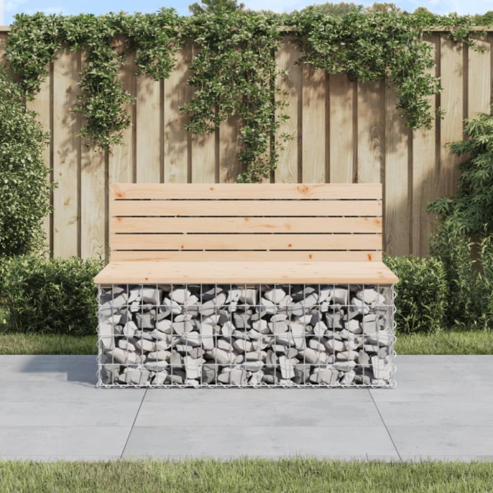 vidaXL Bancă de grădină, design gabion, 103x70x65cm, lemn masiv de pin 834374