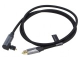 Cablu Toslink 1m cu mufă aurită negru, Vention