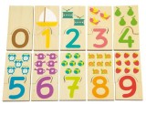 Puzzle educativ Invata cifrele din lemn, 10 piese