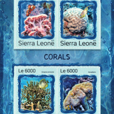 SIERRA LEONE 2016 - Fauna marina, corali /set compl MNH - colita + bloc