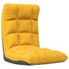Scaun de podea pliabil, galben mustar, material textil