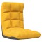 Scaun de podea pliabil, galben mustar, material textil