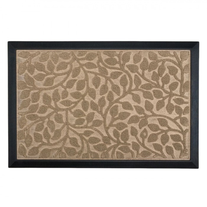 Covoras Intrare, Actual Investing, model cu frunze in relief, 60x40 cm, Bej