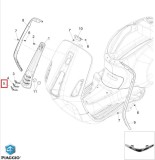 Ornament cromat inferior carena fata claxon (masca fata) originala Vespa Primavera - Sprint (16-23) 4T AC 50-125-150cc