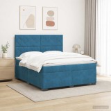 Cumpara ieftin Pat boxspring cu saltea albastru 160 x 200 cm Catifea