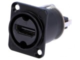 Adaptor HDMI Dublu Ecranat Aurit - Negru
