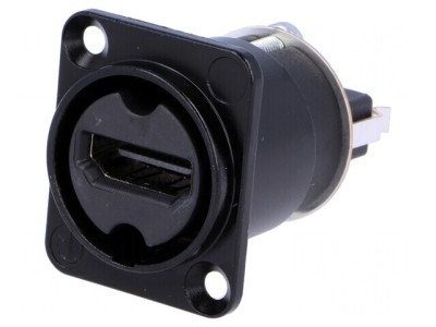 Adaptor HDMI Dublu Ecranat Aurit - Negru foto