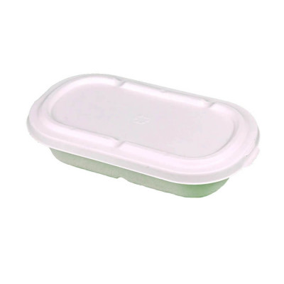 Set 50 Caserole Bio Dreptunghiulare, 850 ml, 210x110x45 mm, cu Capac, Trestie de Zahar foto