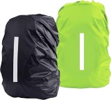 Set de 2 protectii impermeabile pentru rucsac DOH, nailon, negru/verde, 78 x 45cm(45L)