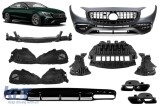 Un pachet de design tip 63 potrivit pentru Mercedes S-Class C217 coupe 2014-2020 cu tevi de esapament negre pentru modelul echipat cu bara spate A Des