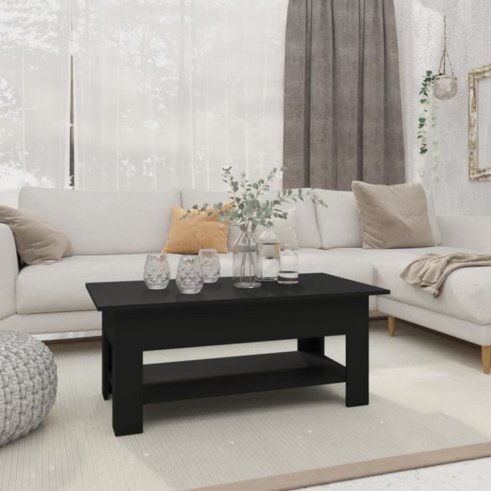 vidaXL Măsuță de cafea, negru, 102x55x42 cm, lemn prelucrat 810254