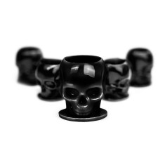 Capacele Craniu SKULL - Plastic Ink Cup 12mm/50buc - Negru