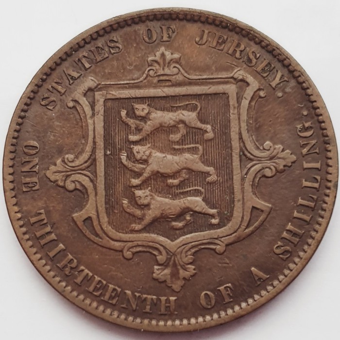 2573 Jersey &sup1;&frasl;₁₃ Shilling 1870 Victoria km 5