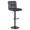 SCAUN DE BAR CU SPATAR REGLABIL DIN CATIFEA ABS 191B NEGRU
