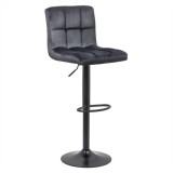 SCAUN DE BAR CU SPATAR REGLABIL DIN CATIFEA ABS 191B NEGRU