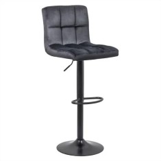 SCAUN DE BAR CU SPATAR REGLABIL DIN CATIFEA ABS 191B NEGRU