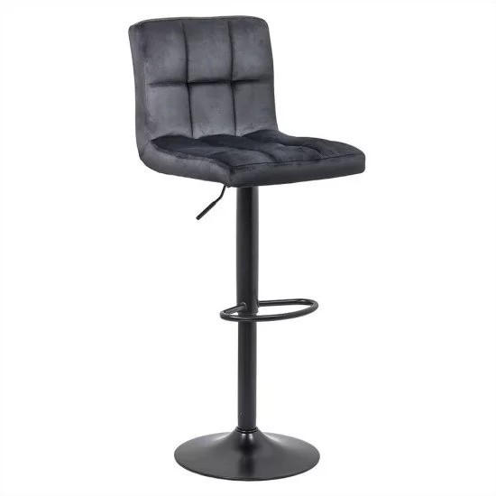 SCAUN DE BAR CU SPATAR REGLABIL DIN CATIFEA ABS 191B NEGRU