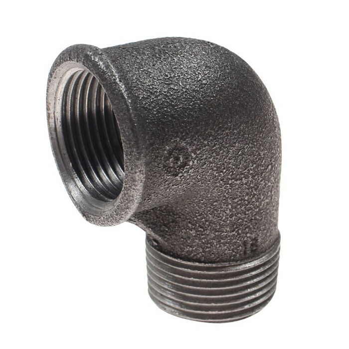 Cot fonta neagra, FI - FE, 3/4&quot;, 90 grade