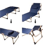 Pat pliabil camping LUARO 193 cm albastru inchis