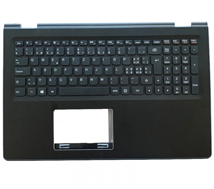 Carcasa superioara cu tastatura palmrest Laptop, Lenovo, Yoga 500-15ISK Type 80R6, 5CB0J34082, fara iluminare, layout SW (Elvetia)