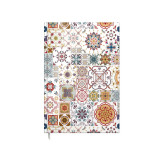 Agenda A5 Nedatata Artpress, Mandala Tiles, 100 File, Coperta Buretata Lucioasa, Multicolor, 80 g/m&sup2;