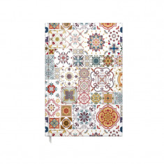 Agenda A5 Nedatata Artpress, Mandala Tiles, 100 File, Coperta Buretata Lucioasa, Multicolor, 80 g/m²