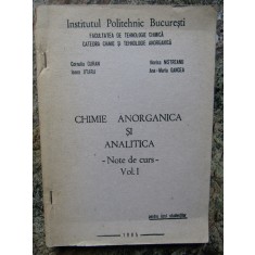 Chimie Anorganica si Analitica -NOTE DE CURS VOL 1 - Guran C. Jitaru I. 1985