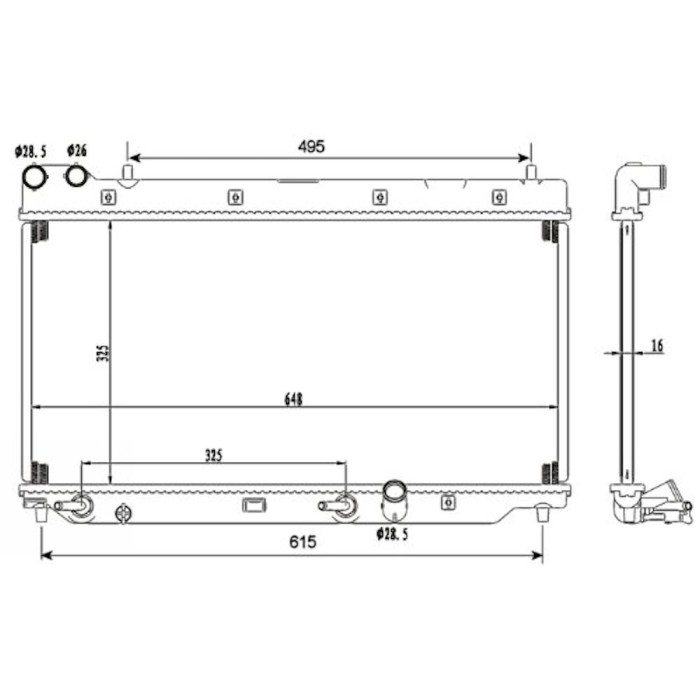 Radiator racire Honda Jazz (Gd), 08.2001-07.2008, Motorizare 1, 2 57kw; 1, 4 61/73kw Benzina, tip climatizare Cu/fara AC, cutie Manuala, dimensiune 6