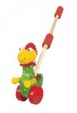 Jucarie de impins din lemn dinozaur,49 cm, Orange Tree Toys