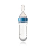 Lingurita cu rezervor pentru bebelusi, BabyJem, cu capac protectie, 90 ml (Culoare: Albastru)