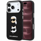 Husa pentru Apple iPhone 18 Pro Max / 17 Pro Max, Karl Lagerfeld, Saffiano with Karl &amp; Choupette Head's Pin and Logo, Neagra