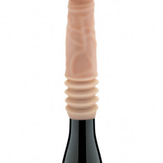 Vibrator Dr. Knight Thrusting, Gyrating&Vibrating, 3 Viteze, Silicon, USB, Natural, 26.6 cm