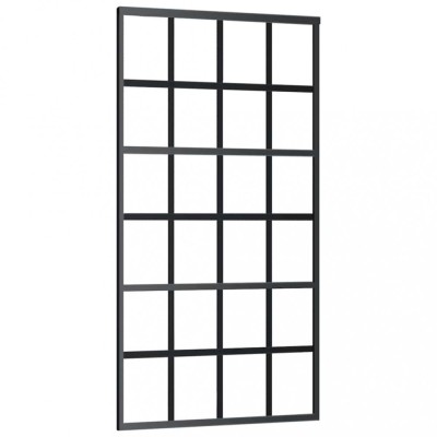 vidaXL Ușă glisantă, negru, 102x205 cm, sticlă ESG și aluminiu foto