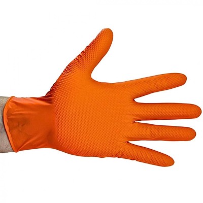 Manusi din nitril portocalii XL set 100buc, HILMANN foto