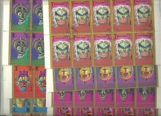 Umm al Qiwain 1972 Costumes, Masks, 20 perf. sets in block, used T.386