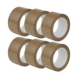 Cumpara ieftin Set 6 role Banda adeziva de tip scotch, maro, 48 mm x 50 m