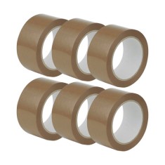 Set 6 role Banda adeziva de tip scotch, maro, 48 mm x 100 m