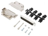 Conector D-Sub 37 PIN tată unghi 45&deg; lipire cablu gold flash