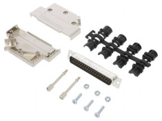 Conector D-Sub 37 PIN tată unghi 45&deg; lipire cablu gold flash