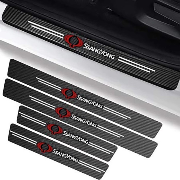 Set protectii prag autocolante Carbon - Ssangyong
