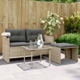 VidaXL Set canapele de grădină cu perne, 3 piese gri deschis poliratan 365463