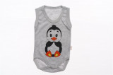 Body Maiou Pinguin Gri bebelusi bumbac 0-12 luni