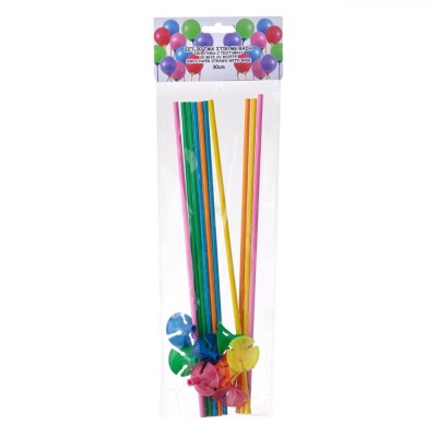 Set Bețe Pentru Baloane, 30cm, Multicolor, 10 Bucăți foto