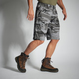 BERMUDE CARGO 500 Camuflaj WOODLAND Negru, Solognac