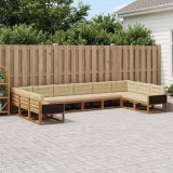 Cumpara ieftin Set de canapele de exterior 10 buc. 10-Locuri Natural si Bej