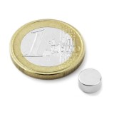 Magnet neodim disc &Oslash;6&amp;#215;3 mm, putere 990 g, N45