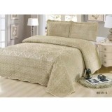 Cumpara ieftin Set Cuvertura Pat Catifea, Cream -LIM11
