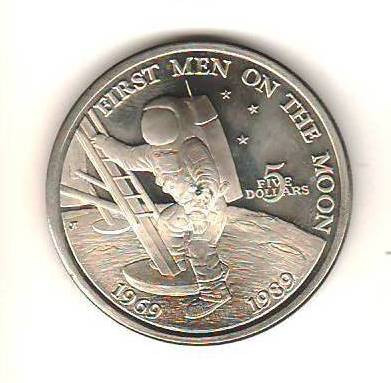 SV * Ins. Marshall FIVE DOLLARS / 5 DOLARI 1989 * PRIMUL OM PE LUNA 1969 * AUNC+